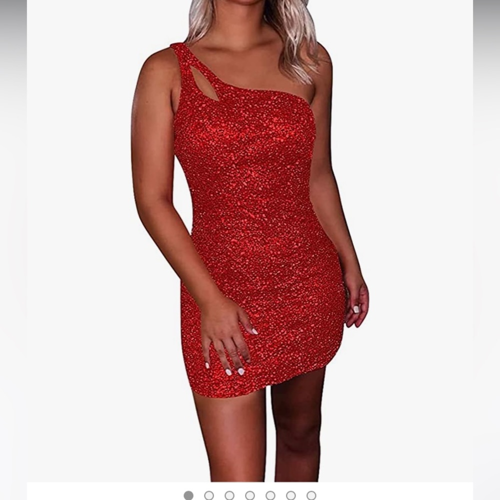 OFEYCHUN one shoulder short homecoming dress